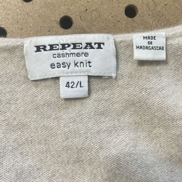 Repeat Brand Easy Knit 100% Pure Cashmere Sweater Jumper Beige 42/Large Women - Picture 4 of 9